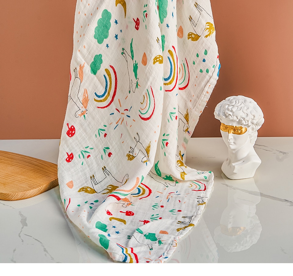 Bamboo and Cotton Muslin Swaddles (2 pcs)